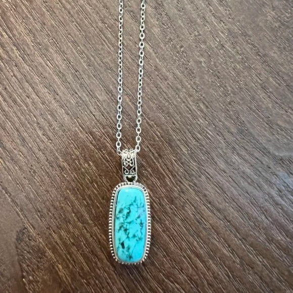 New Sterling Silver Handmade Polished Natural Turquoise Native Rope Necklace - Picture 12 of 16